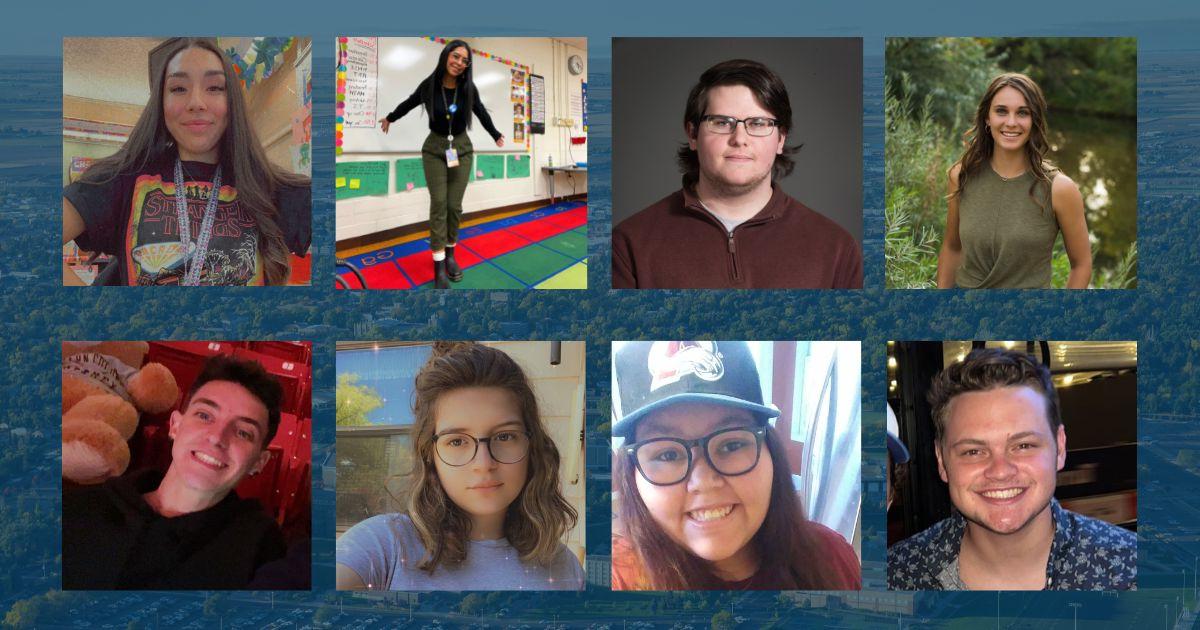 八张北卡大学学生的个人资料照片并排在一起